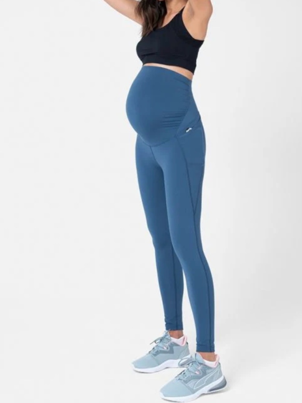 Seraphine Azure Bump & Back Support Maternity Leggings XS